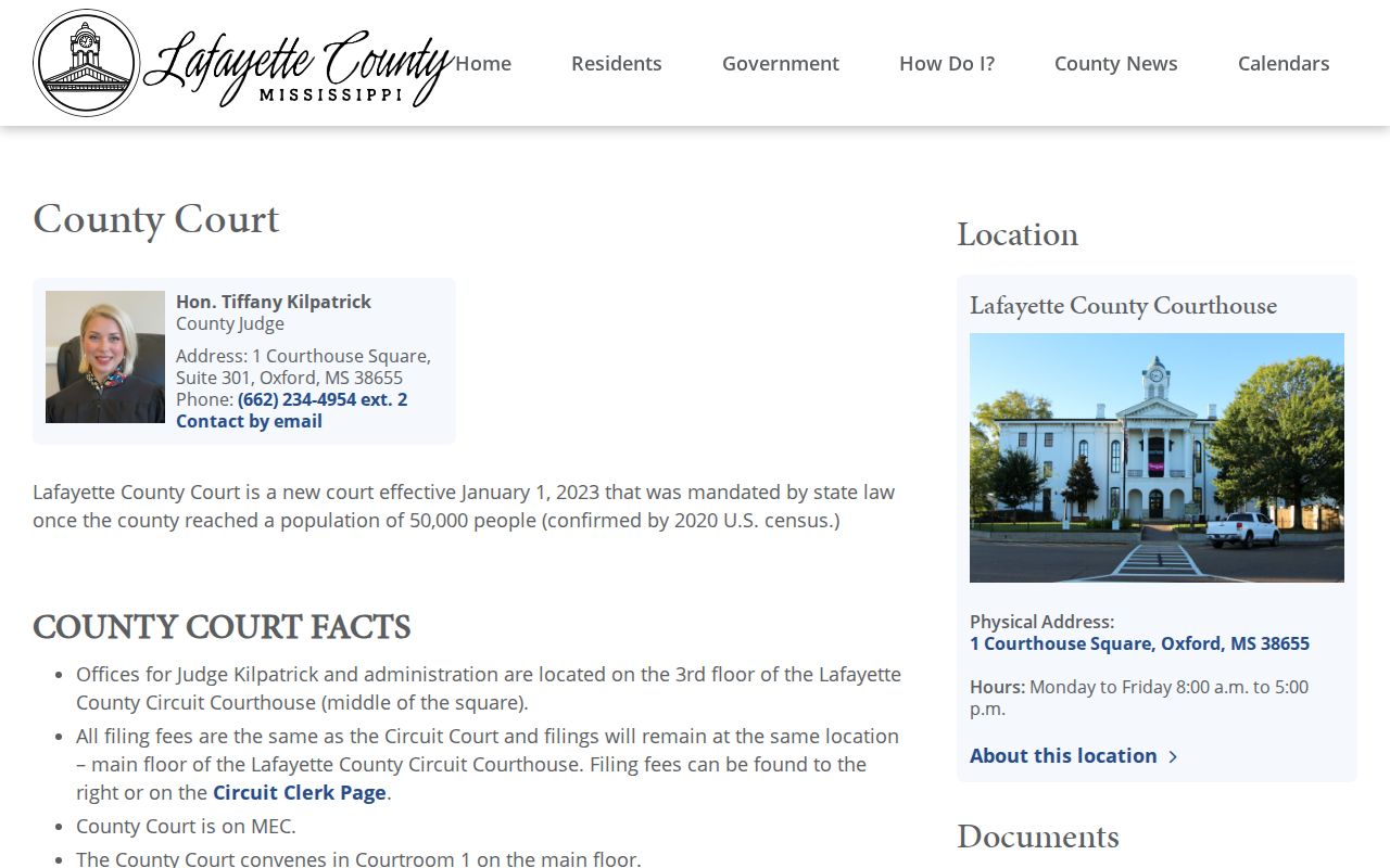 Lafayette County Court official page